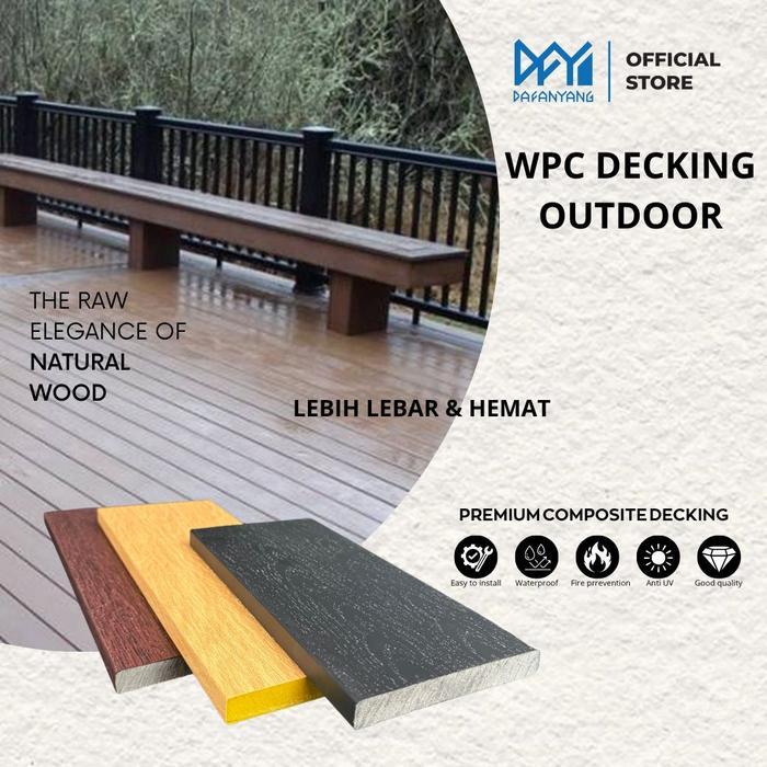 Decking Lantai Wpc Motif Kayu 3 Meter Decking Floor Panel Pvc Premium Untuk Indoor & Outdoor,