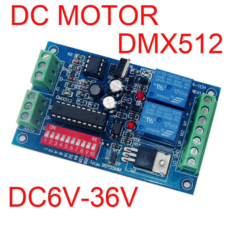 DMX512 Decoder DC6V-36V 1CH Channel DMX Motor controller DMX512 3P DC motor Dimmer 3A Max Motor type