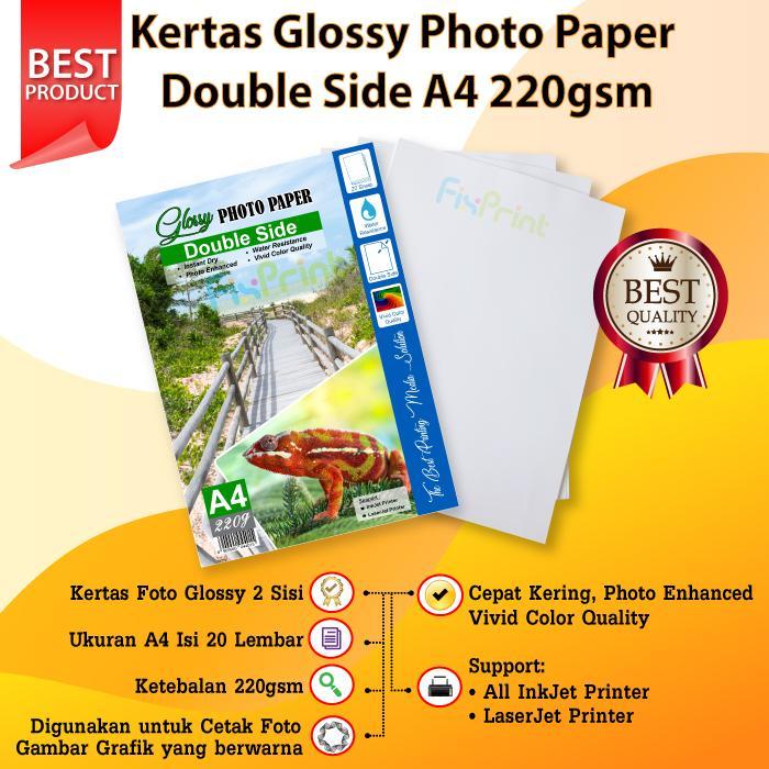 Kertas Glossy A4 260 gsm Photo Paper Double Side A4 260gsm Kertas Foto