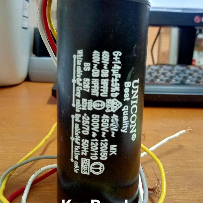 SH960 Kapasitor (Capacitor) Mesincuci 6+14 uf 450 VAC Unicon FREE ONGKIR