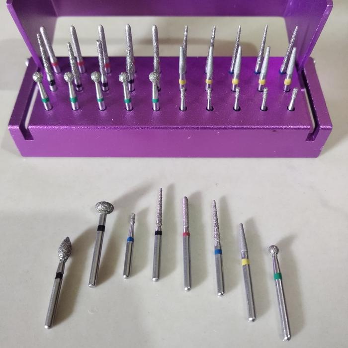 (ORIGINAL) DENTAL DIAMOND BUR HIGHSPEED MATA BUR MANI HIGHSPEED SET