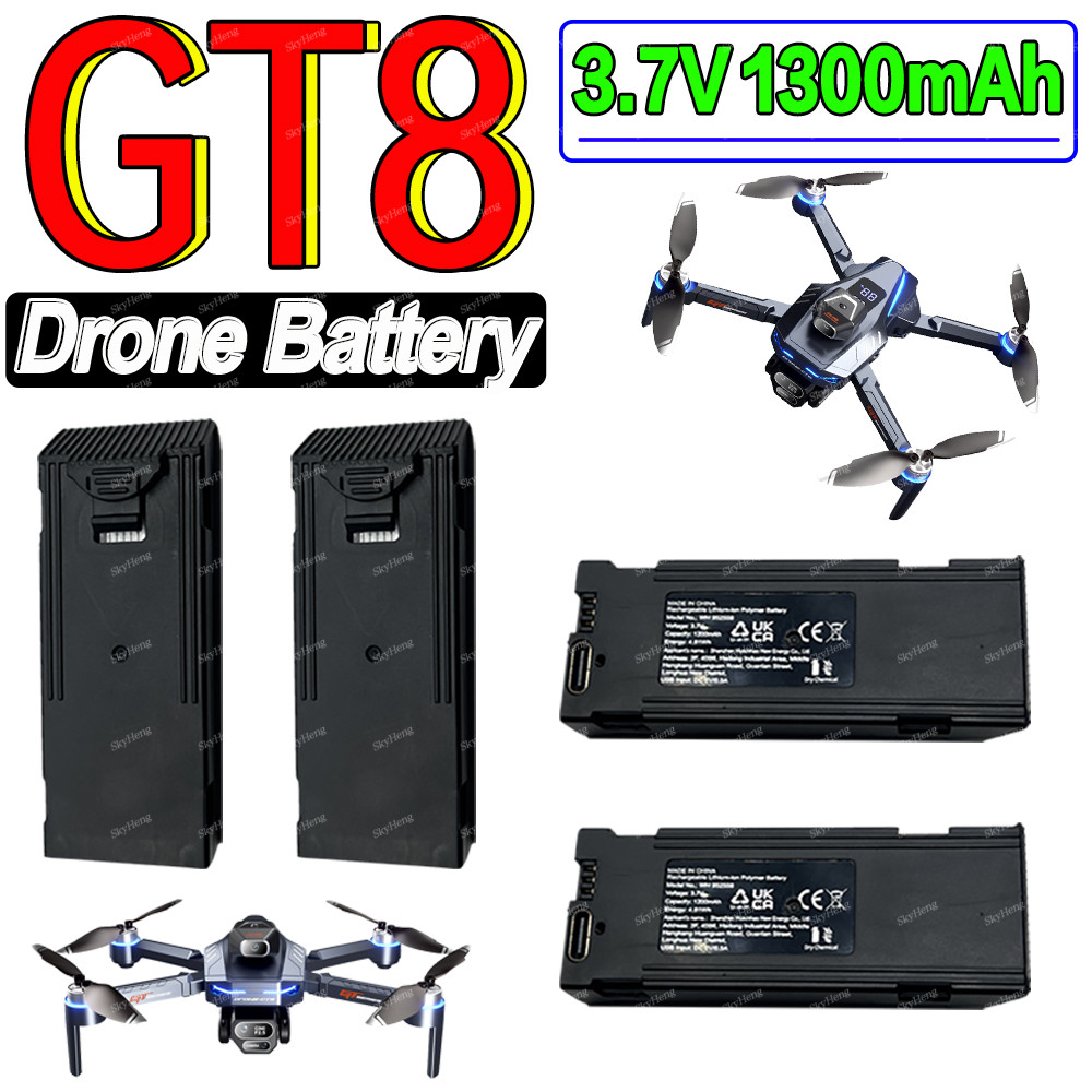 Original GT8 RC Drone Battery 3.7V 1300mAh Battery For GT8 Drone Accessories Parts GT8 RC Plane