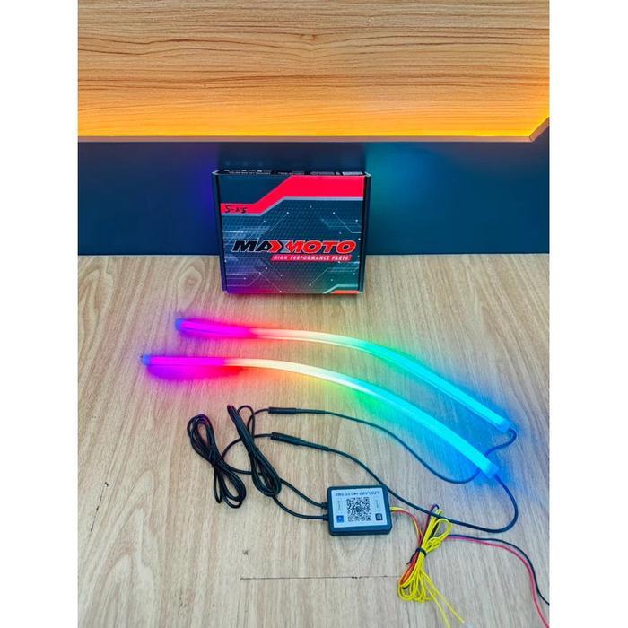 Lampu Alis Led Drl Maxmoto Rgb Konek Aplikasi Android/Ios