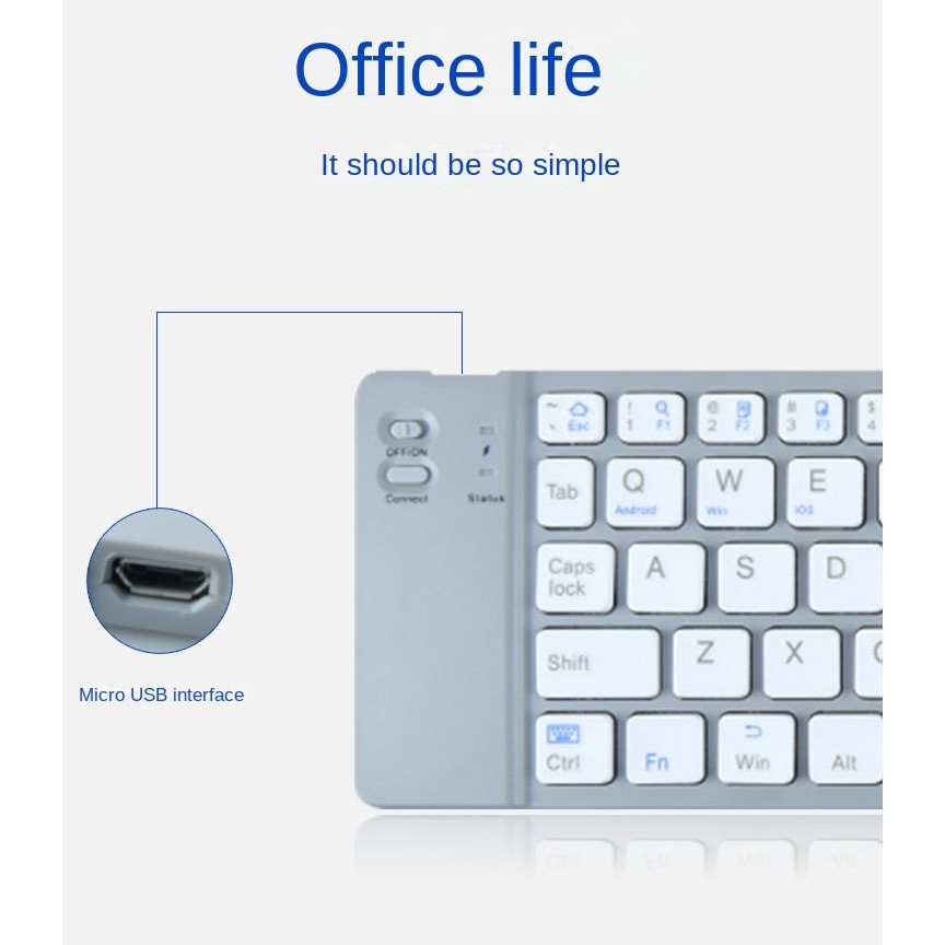 Foldable Wireless Keyboard Blutooth Mini Ultra-Slim Portable Laptop Desktop Tablet Phone PC Computer