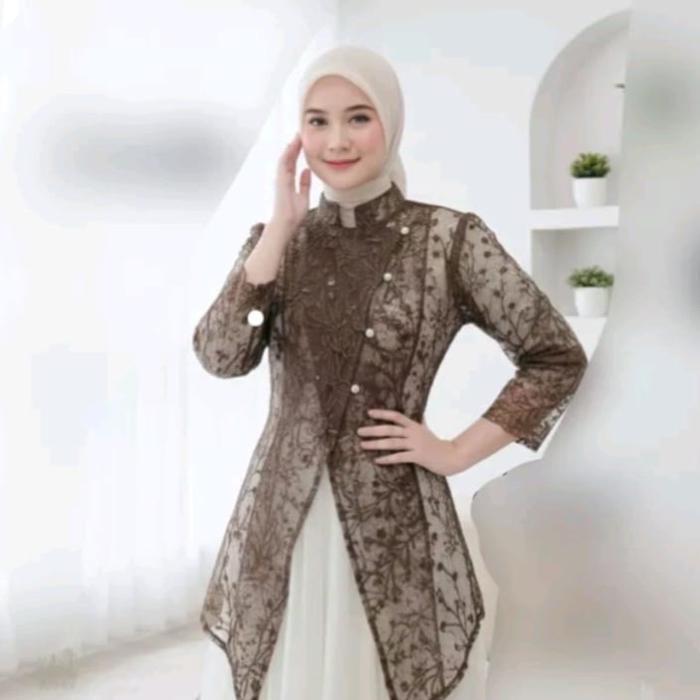 Allena outer brokat janggan kekinian /outer brokat Lebaran/outer brokat wisudaan /outer brokat