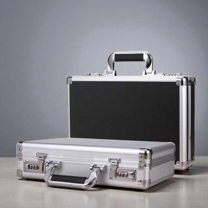 FNICEL Tas Koper Dokumen Sertifikat Anti Air Brankas Dokumen Hard Case Aluminium Alloy Storage Box
