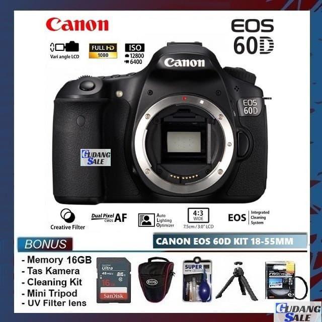 New Kamera Canon Eos 60D Body Only Bo - Garansi 1 Tahun Terbaru 