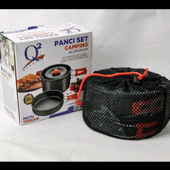 Ready Q2 Panci Set Camping 2 Susun Q28312 Panci Camping Serbaguna Panci Kuah & Frypan Premium