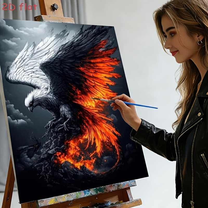 DIY Oil Painting By Numbers Kit Flame Winged Eagle Paint By Numbers Diy Numbers Painting Art On