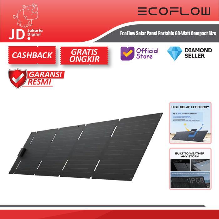 EcoFlow Solar Panel Portable 60-Watt Compact Size - ECOFLOW 60W Portable Solar Panel