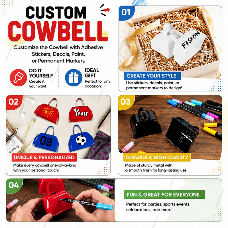12100 Pcs Metal Cowbells for Sporting Event 3 Inch Small Makers Cow Bell for Football Event Wedding