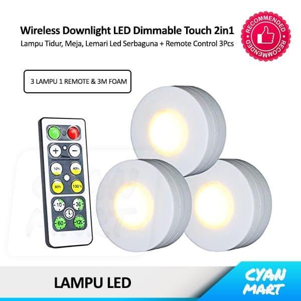 Lampu Tidur Lemari Dinding Downlight Led Cabinet + Remote Control