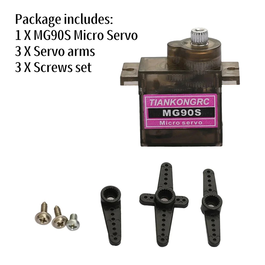 10PCS MG90S MICRO SERVO MOTOR 9G 180/270/360 FULL METAL GEAR WITH BALL BEARING FOR ARDUINO RC PLANE