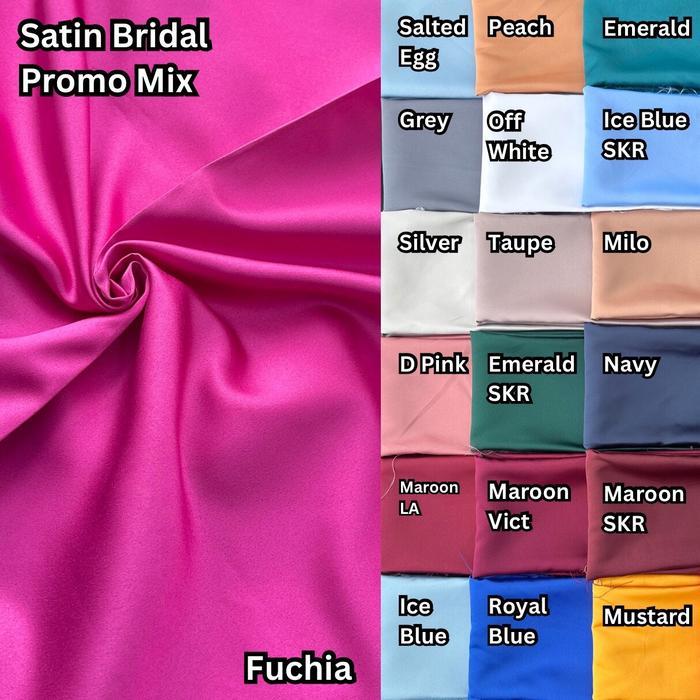 Satin Bridal / Duchess Lebar 1,5m Kain Elegan untuk Ball Gown & Dress Pesta Kualitas Tinggi Tidak