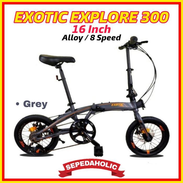 Sepeda Lipat 16 Inch Exotic Explore 300 Alloy 8 Speed