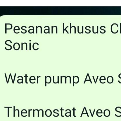Water Pump Aveo Sonic Thermostat Aveo Sonic Korea