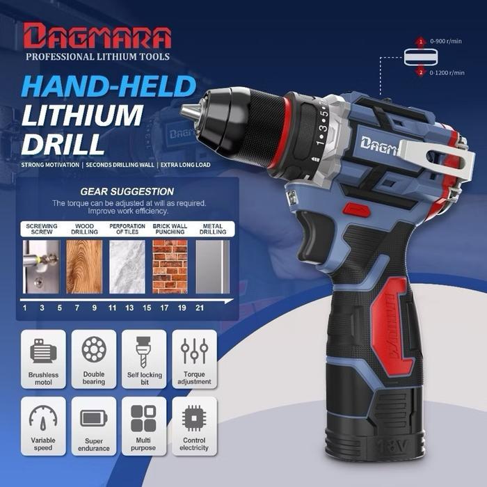 READY DAGMARA KEN Series V18 Brushless Cordless Drill Rechargeable Screwdriver Hand Drill Power