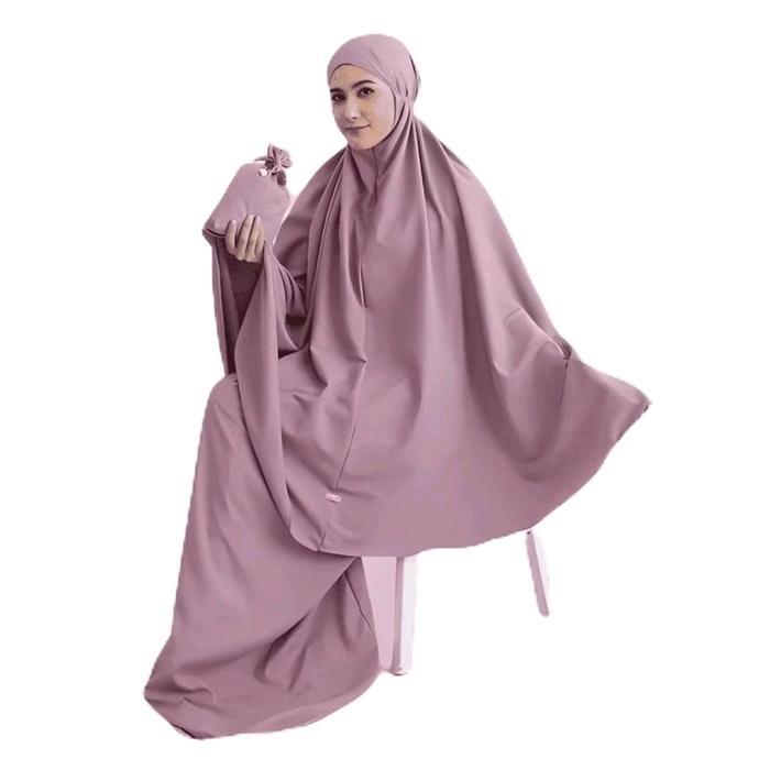ORIGINAL Mukenah Resleting polos Katun Mikro premium Wanita Dewasa Muslim Travel Mewah Nyaman Lembut