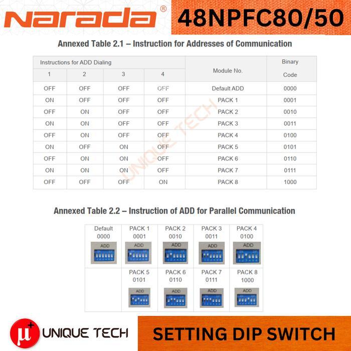 NARADA BMS SOFTWARE TOOL SETTING MONITORING 48NPFC50 48NPFC80 48NPFC100 KABEL CABLE