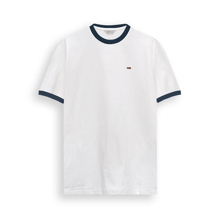 Kaos Ringer Tee Casual Pria Premium Cotton / Ringer Tee Smart Casual Lengan Pendek / Ringer White