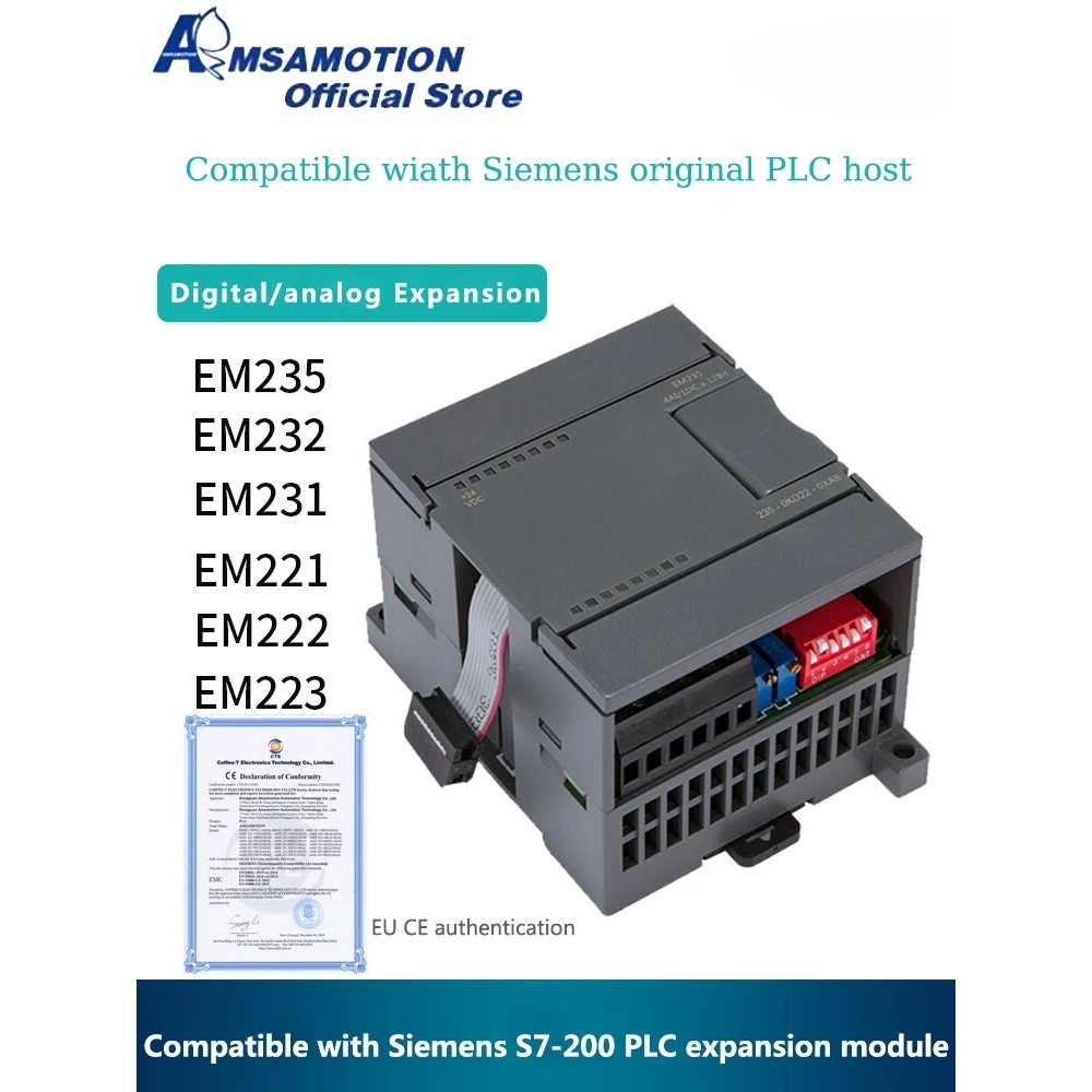 S7-200 PLC expansion module AMSAMOTION compatible with Siemens PLC digital analog EM223/232/235/231 