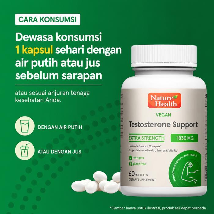 Vitamin Pria 1830mg 60 Softgels Suplemen Nutrisi Pria untuk Kebutuhan Harian D-Aspartic Acid, Zinc,