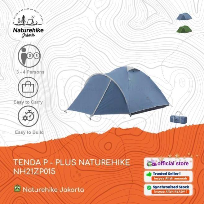 TENDA P-PLUS DOME CAMPING 4 ORANG DOUBLE LAYER NATUREHIKE NH21ZP015 - Gudang Irama