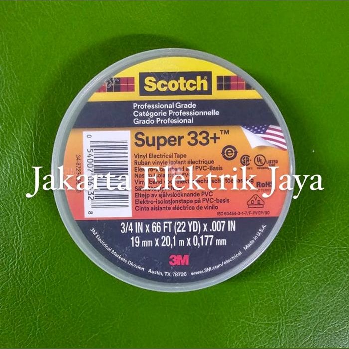 ISOLASI SCOTCH SUPER 33+ VINYL ELECTRICAL TAPE 3M