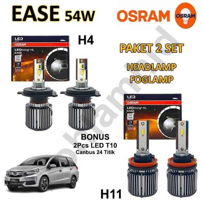 Ready Paket 2 Set Lampu LED Mobilio, New Mobilio OSRAM LEDriving HL EASE Headlamp dan Foglamp