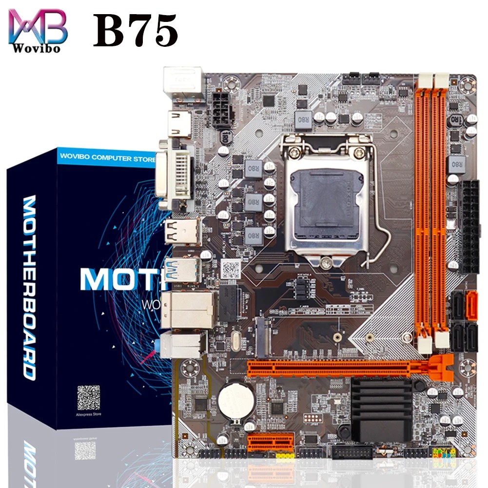 Casing Laptop Computer Motherboard B75 LGA 1155 M.2 NVME USB 3.0 SATA III Mainboard DDR3 RAM For Int