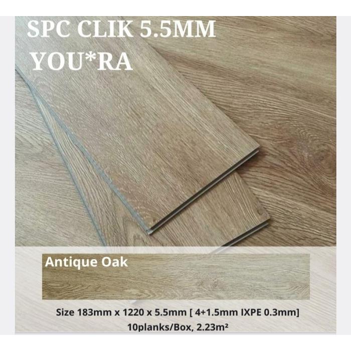 Lantai SPC Youra 5,5mm / SPC Click / SPC Lantai Tebaal 5,5mm Harga Per BOX
