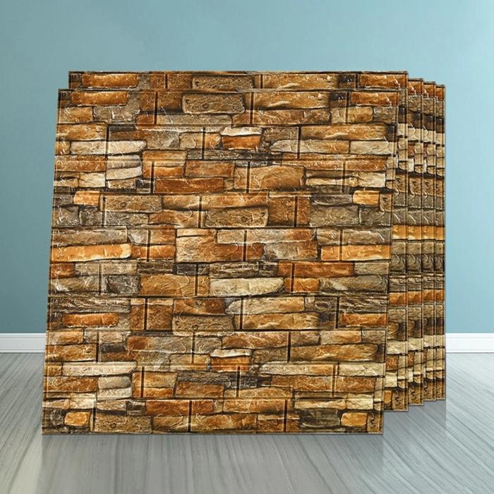 wallpaper foam 3d motif batu alam H 040