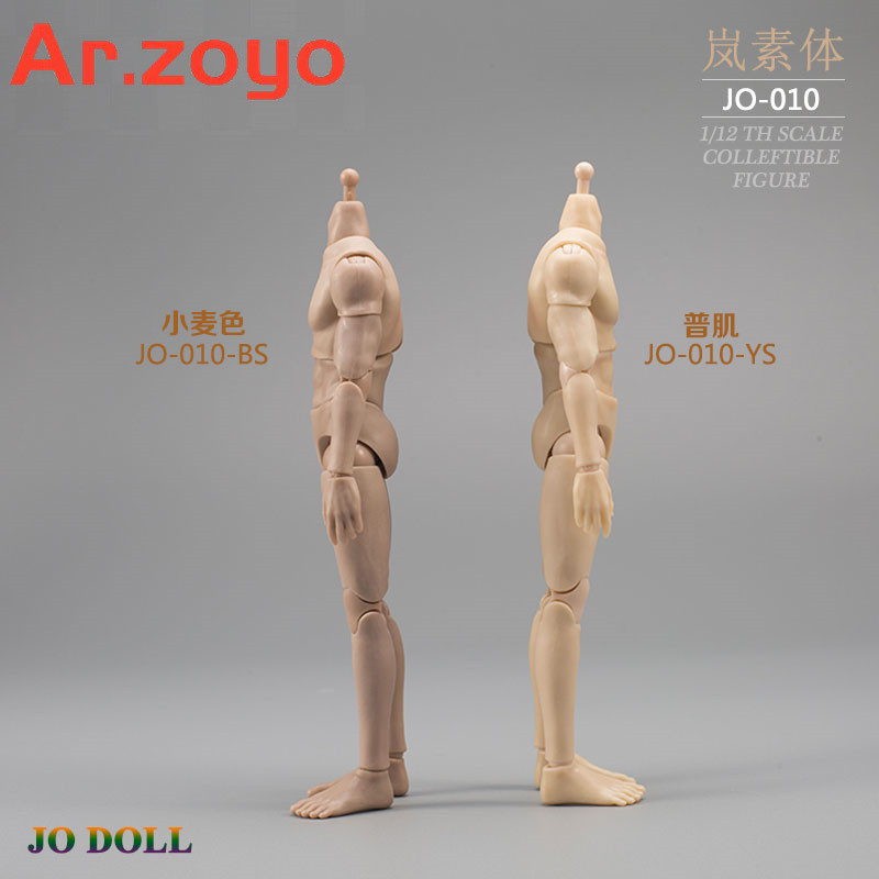 JIAOU Doll1/12 Scale Male Super Flexible Joint Body 6'' Soldier Action Figure Suntan Normal Skin Art