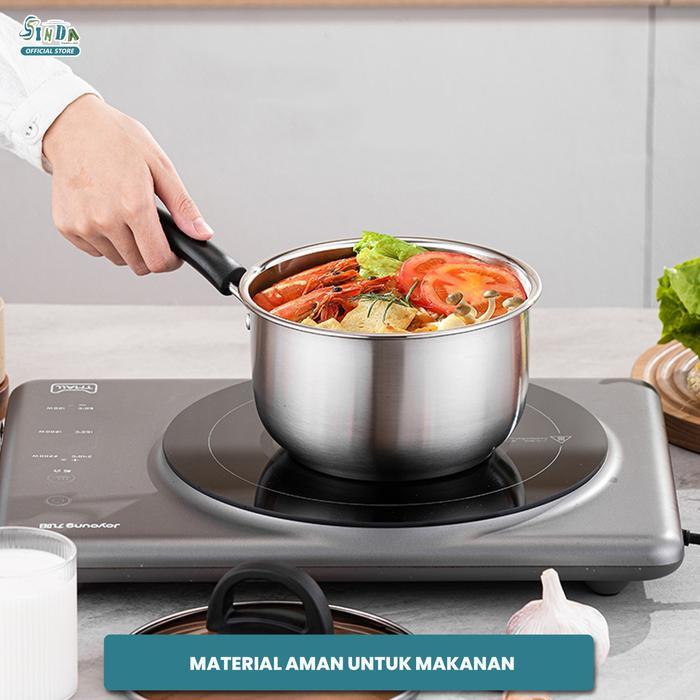 Sinda Panci Susu / Set Panci Stainless Tutup Kaca Panci Gagang Panci Sayur / Milk Pot Steel