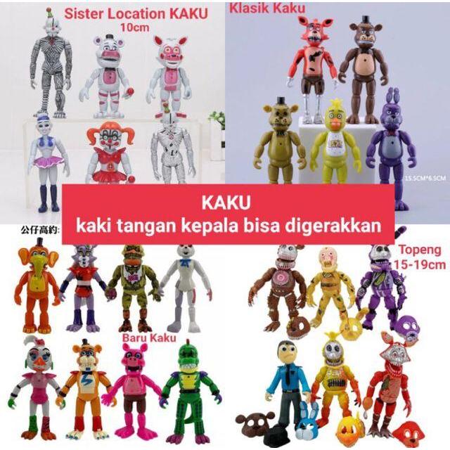 Figure Fnaf Full Altikurasi Freddy Five Nights 6Pc Topper Kue Game Fnaf Figur Mainan Security Breach
