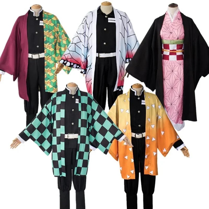 New Demon Slayer Cosplay Tanjiro Nezuko Cosplay Kids Shinobu Costume Japanese Anime Cartoon