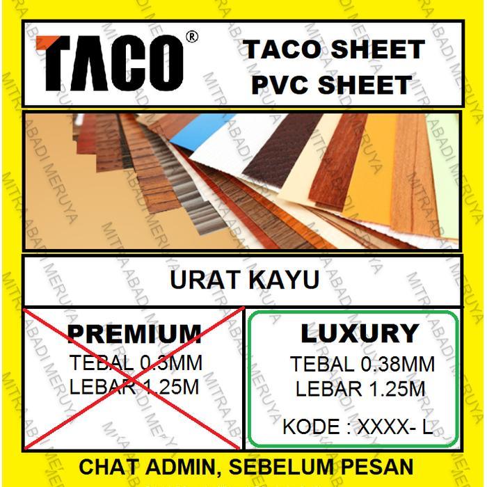 Taco Sheet Wood Grain Luxury PVC Sheet Deco Sheet Siap Kirim