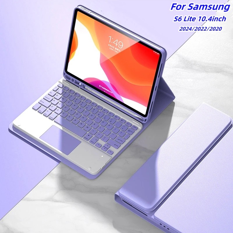 Keyboard Case For Galaxy Tab S6 Lite 10.4 Inch 2024 2022 2020 Bluetooth Wireless Keyboard Mouse