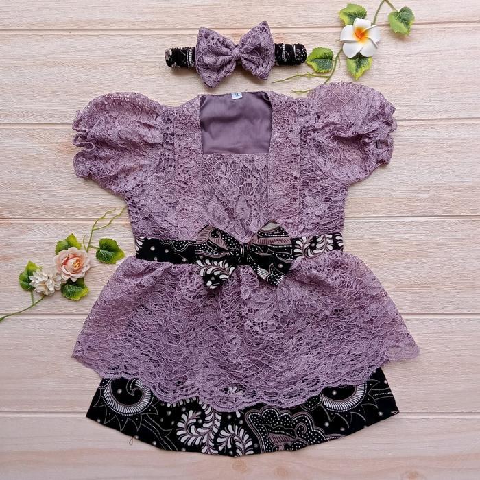 Kebaya Bayi Kinan Untuk Tedhak Siten / Kebaya Anak / Kebaya Anak Perempuan Warna Ungu Taro