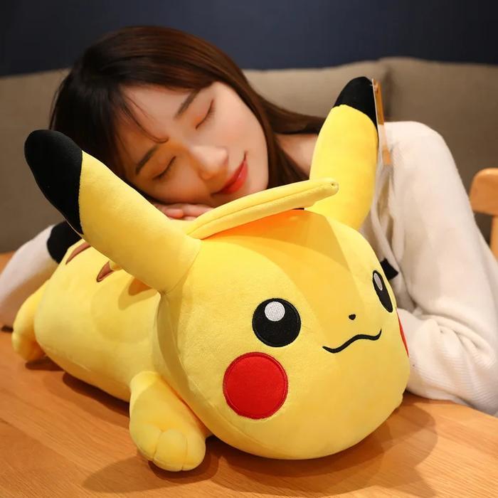 ur4w- Mainan Anak Plush Hu Pokemon Liying Lembuttoys Boneka Bantal Pikachu Merayap Guling