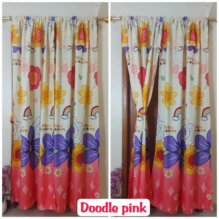 53lg- Gorden Serut Pintu / Gorden Serut Jendela Ukuran 100 X 200 Cm