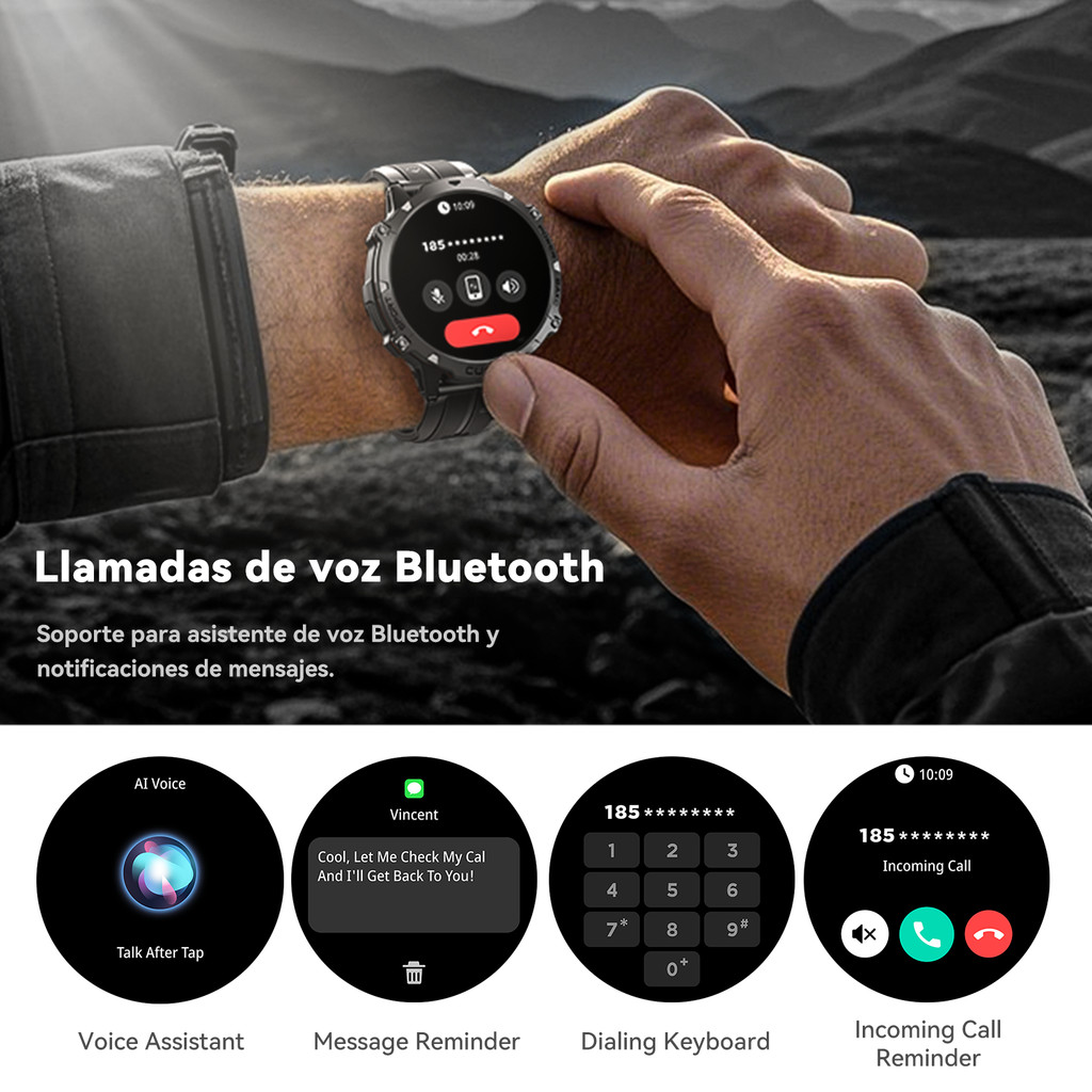 Cubot X3, Sport Waterproof Smartwatch, 1.73-inch AMOLED Display, Bluetooth Calls, 900mAh Battery,