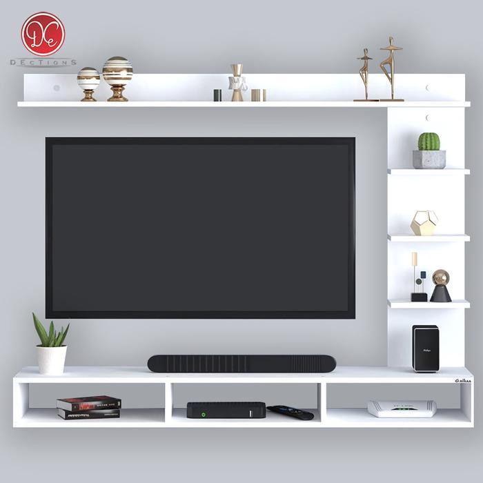 Dections Set Furniture Rak TV Dinding Minimalis Meja TV Tempel Dinding