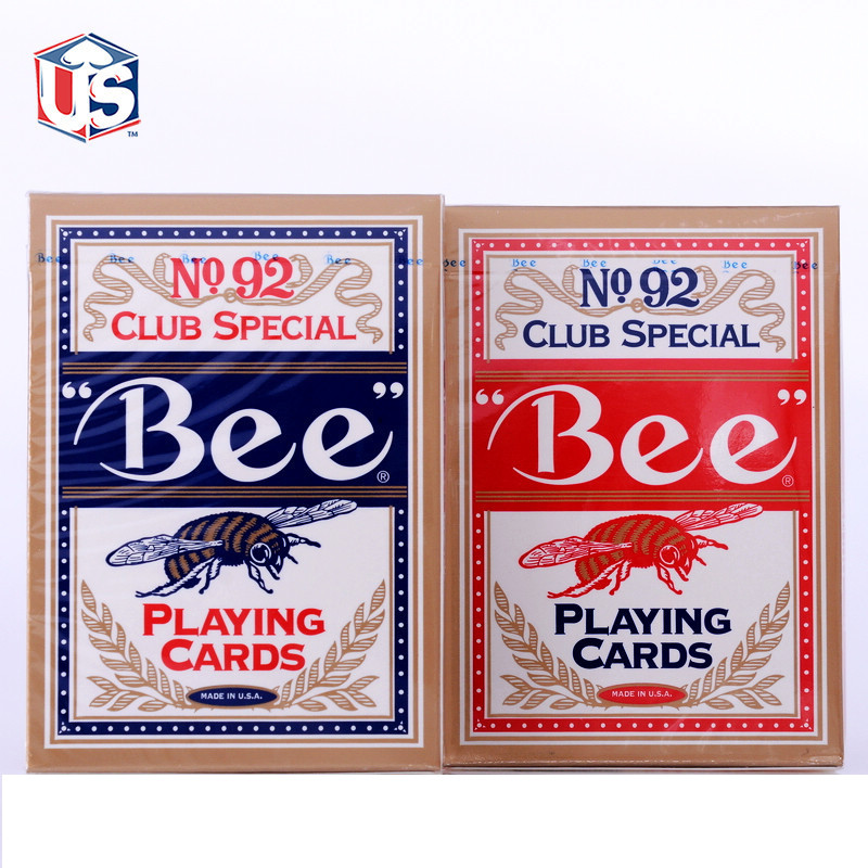 Bee Playing Card No. 92 Diamond Back Club Special Red Blue Poker Cards Games for Easy Reading,