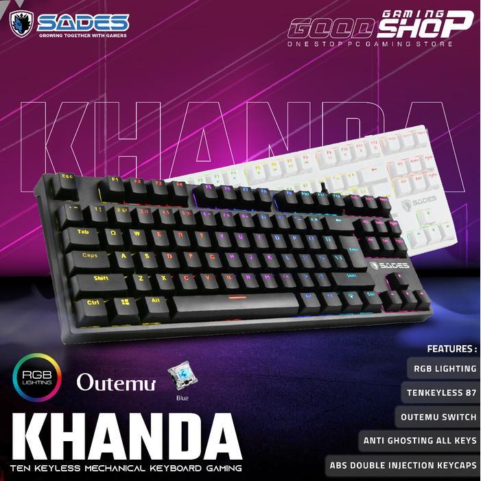 SADES Khanda Mechanical Keyboard TKL RGB - Hitam/Putih