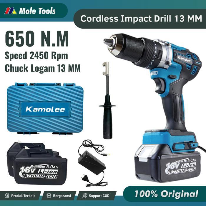 TERMURAH TERLARIS TERBARU KAMOLEE MESIN BOR BATERAI 13MM CHUCK BAJA - MESIN BOR BATERAI KAMOLEE