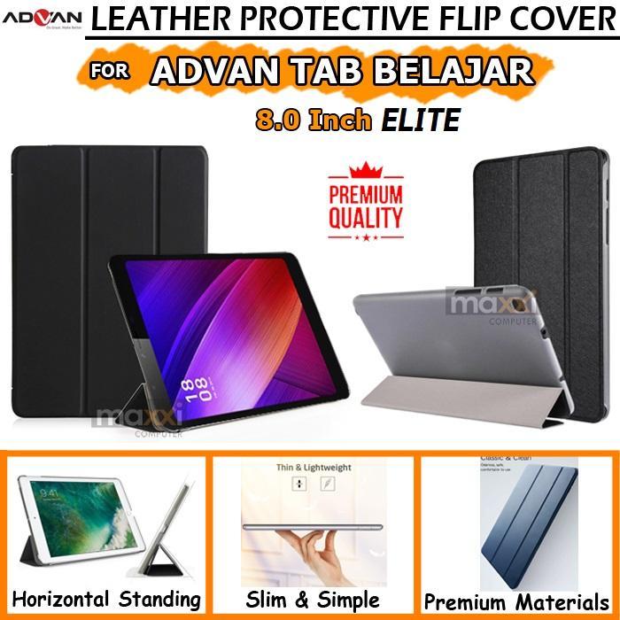 Ada Stok Advan Tab 8 Inch Tablet Belajar Elite Bookcover Flipcover Case Kesing