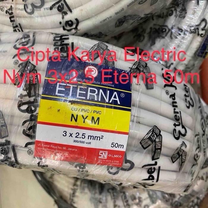 Kabel Nym 3X2.5 Eterna / 3X2,5 Eterna 50M Engkel Putih / Eterna 3X2.5 Terbaru 
