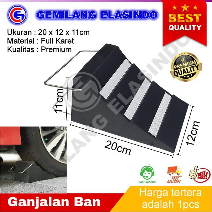 TERBARU Karet Ganjalan Ban Mobil / Rubber Parking Chock / Rubber Wheel Chock