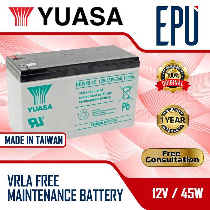 Aki Yuasa Taiwan 12V 9Ah Aki Yuasa Rew45-12 Aki Kering Aki Ups Yuasa Baterai Ups Battery